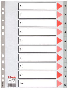 PRZEKŁADKI 1-10 PLASTIKOWE...